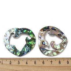 Natural Paua Shell Pendants Geometric Charms&nbsp;SSHEL-N038-01B