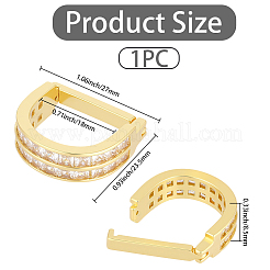 Brass Pave Clear Cubic Zirconia Tie Clips&nbsp;AJEW-WH20020-700G