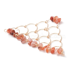 Natural Mixed Gemstone Chip Copper Wire Wrapped Connector Charms&nbsp;PALLOY-JF03030