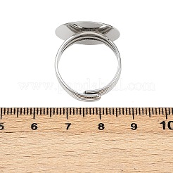 Flat Round Brass Pad Ring Settings&nbsp;X-MAK-S033-018P-NF