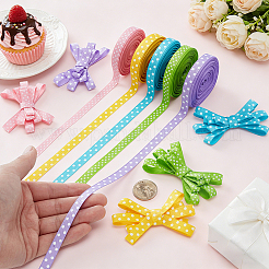 5 Colors Polka Dot Polyester Ribbon&nbsp;OCOR-GA0002-97