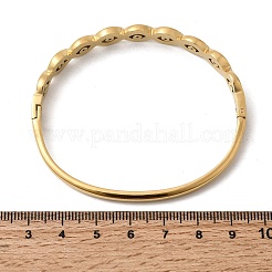 304 Stainless Steel Enamel Hinged Bangles for Women&nbsp;BJEW-B168-04G-01