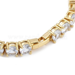 Rack Plating Brass Micro Pave Cubic Zirconia Chain Bracelets&nbsp;BJEW-P341-06A-G