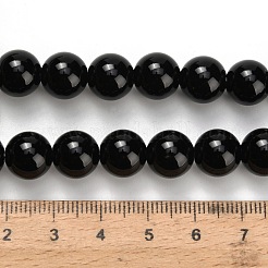 Natural Black Onyx(Dyed & Heated) Beads Strands&nbsp;G-H329-C06-10mm