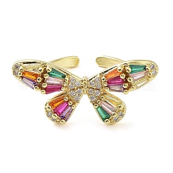 Brass Micro Pave Cubic Zirconia Rings&nbsp;RJEW-E077-02G