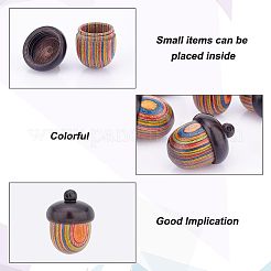 Spray Painted Wooden Acorn Box Jewelry Pendants&nbsp;FIND-WH0143-46