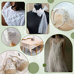 Organza Flower Lace Trims&nbsp;OCOR-WH0112-031