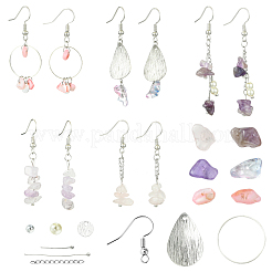 DIY Natural Gemstone Dangle Earrings Kits&nbsp;DIY-FS0006-91