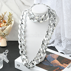 1Pc Acrylic Cuban Link Chain Necklaces for Men&nbsp;NJEW-SP0001-09B-S