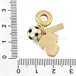 Football Theme Brass & Enamel European Dangle Charms&nbsp;KK-CBA8E93-01A
