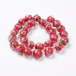 Handmade Gold Sand Lampwork Beads Strands&nbsp;LAMP-E015-02B