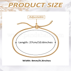 1Pc Adjustable Ion Plating(IP) 304 Stainless Steel Slider Bracelet/Bolo Bracelets Making&nbsp;BJEW-LP0001-24