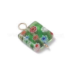 Handmade Millefiori Lampwork Connector Charms&nbsp;PALLOY-JF04555