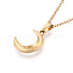 304 Stainless Steel Pendant Necklaces&nbsp;NJEW-T018-41G
