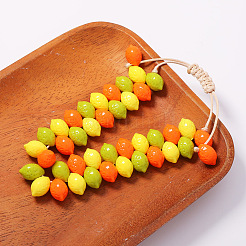 Adjuatble Plastic Lemon Braided Bead Bracelets for Women&nbsp;WG2B9FF-01