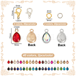 DIY Teardrop Alloy Rhinestone Birthstone Pendant Making Kits&nbsp;DIY-GA0007-12