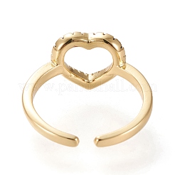 Adjustable Brass Micro Pave Cubic Zirconia Cuff Rings&nbsp;RJEW-K233-01G
