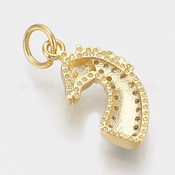 Brass Micro Pave Cubic Zirconia Charms&nbsp;ZIRC-Q018-049G