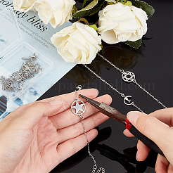 6Pcs 3 Styles 201 Stainless Steel Pentacle Link Bracelets&nbsp;BJEW-UN0001-16P
