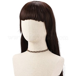 Cowhide Leather Braided Twist Rope Choker Necklace with Brass Clasp for Women&nbsp;NJEW-JN04167