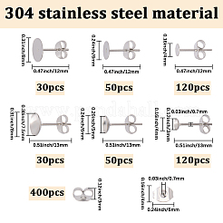 304 Stainless Steel Stud Earring Findings&nbsp;STAS-SP0002-01