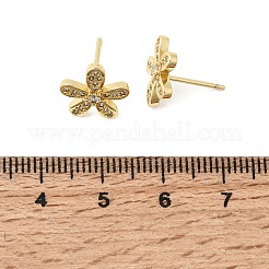 Valentine's Day Brass Micro Pave Clear Cubic Zirconia Stud Earrings&nbsp;EJEW-C186-22G-01
