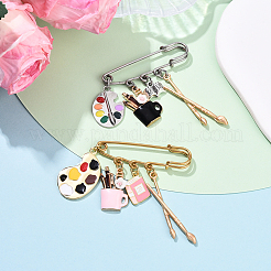 Painting 304 Stainless Steel Safety Pin Brooches&nbsp;JEWB-YW00001-01