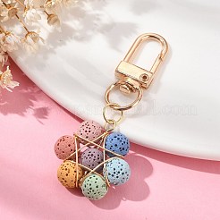 Wire Wrapped Natural Lava Rock Pendant Decorations&nbsp;KEYC-TA0026-01