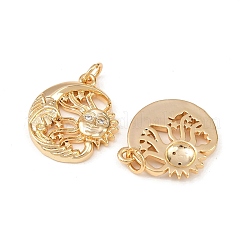 Brass Micro Pave Cubic Zirconia Pendants&nbsp;KK-L255-05G