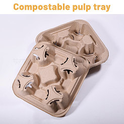 30Pcs Biodegradable Pulp Disposable Coffee Cup Tray&nbsp;AJEW-BC0009-87C