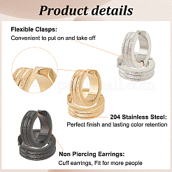 24Pcs 12 Style 204 Stainless Steel Clip-on Earrings&nbsp;EJEW-AN0003-44