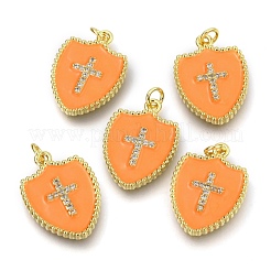 Brass Micro Pave Clear Cubic Zirconia Pendants&nbsp;ZIRC-B0004-03G