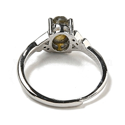Oval Natural Labradorite Adjustable Rings&nbsp;RJEW-Q818-01P-08A