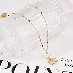 Brass Pendant Necklaces&nbsp;NJEW-R006-01G-04
