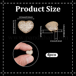 6Pcs Brass Micro Pave Cubic Zirconia Beads&nbsp;KK-PH0013-81G