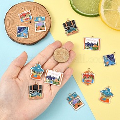 12Pcs 6 Styles Alloy Enamel Pendants&nbsp;FIND-YW0007-73