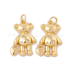 Brass Micro Pave Clear Cubic Zirconia Pendants&nbsp;KK-G415-26G