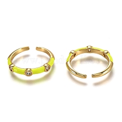 Brass Micro Pave Clear Cubic Zirconia Cuff Rings&nbsp;RJEW-C100-23G-D