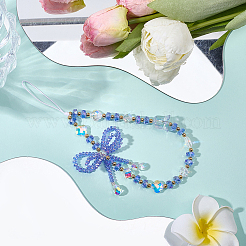 1Pc Bowknot Synthetic Quartz Bead Mobile Straps&nbsp;AJEW-BM0001-48B