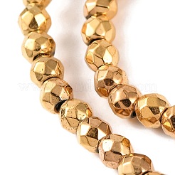 Electroplated Synthetic Non-magnetic Hematite Beads Strands&nbsp;LS-G-H027-B01-02