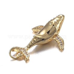 Brass Micro Clear Cubic Zirconia Pendants&nbsp;ZIRC-F120-072G