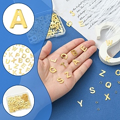 104Pcs 26 Styles Letter A~Z 304 Stainless Steel Alphabet Letter Charms&nbsp;STAS-FS0001-66