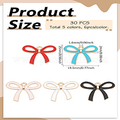 30Pcs 5 Colors Alloy Enamel Pendants&nbsp;ENAM-LP0001-82