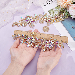 Glass & Alloy Embroider Thread Iron on/Sew On Patches&nbsp;PATC-WH0023-11G