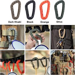 20Pcs 4 Colors Plastic Carabiner Keychain&nbsp;TOOL-FH0001-20