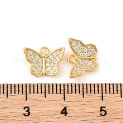 Brass Micro Pave Clear Cubic Zirconia Pendants&nbsp;KK-U017-04G