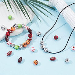 320Pcs 8 Styles Craft Style Acrylic Sports Beads Bracelets Making Kits&nbsp;MACR-PA0001-49