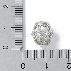 Rack Plating Brass Micro Pave Clear Cubic Zirconia Beads&nbsp;KK-A220-13P