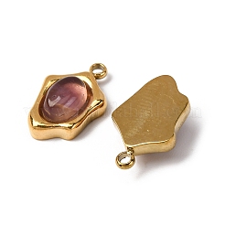 Natural Amethyst Irregular Oval Charms&nbsp;STAS-L022-525G-03