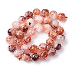 Natural Hematoid Quartz/Ferruginous Quartz Beads Strands&nbsp;G-H343-D14-12mm